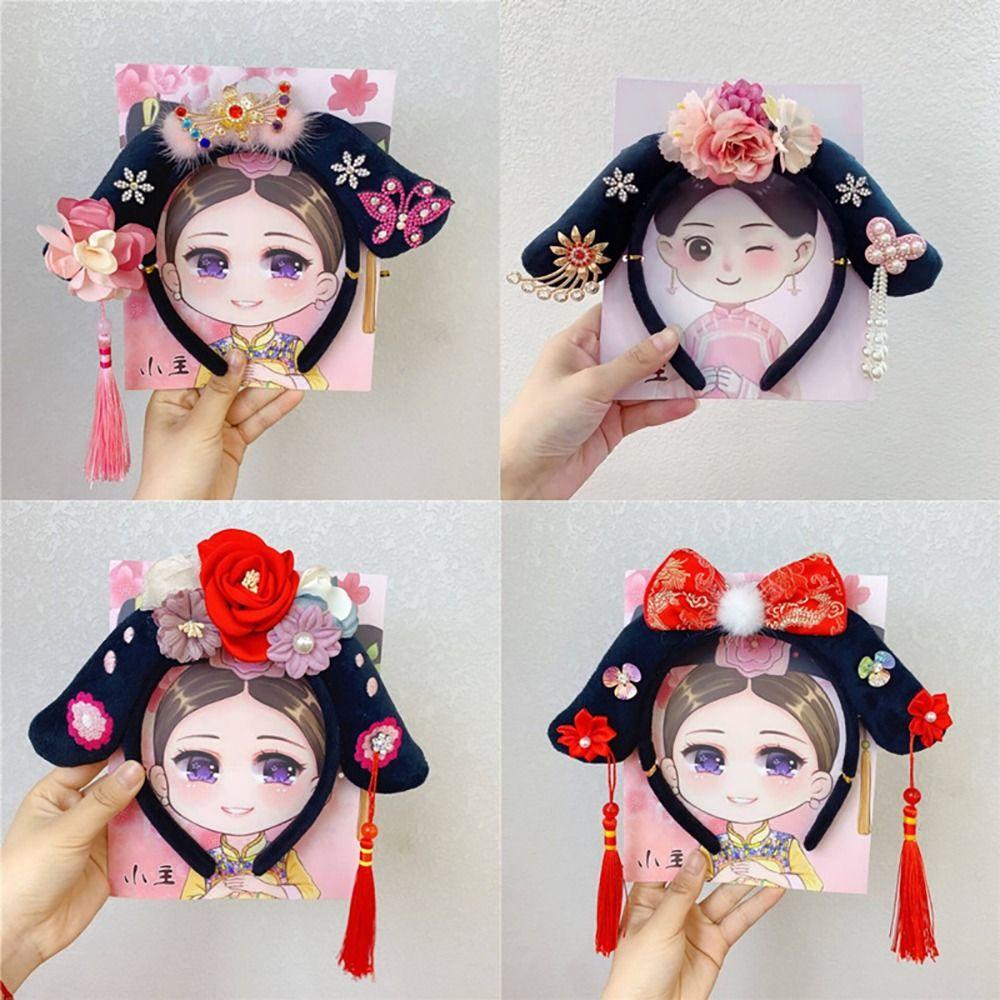 

1Pcs with Long Tassel Royal Princess Headband Chinese Style Wedding Party Cap 06