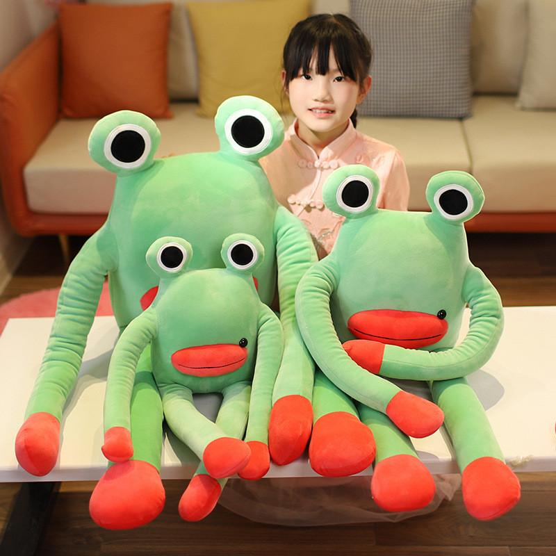 Long Adorable Legged Frog Plush Toy Soothing Sleep Buddy Big Eyed Girl Kid Gift