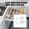 Acrylic Spice Organizers Step Tray Adjustable for Drawer Storage with Simple Setups