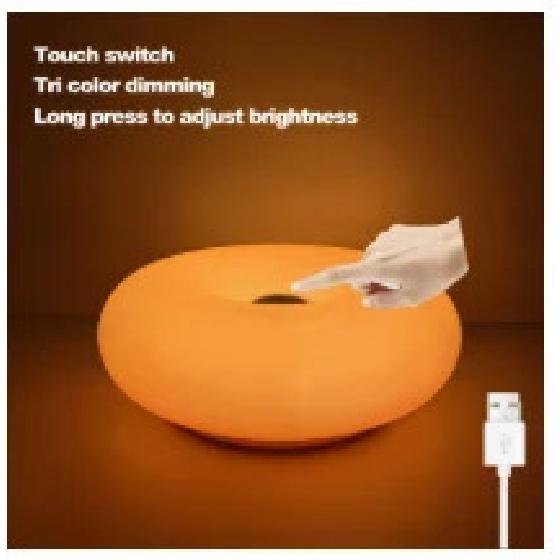 

Bauhaus Donut Shaped Table Lamp USB Plug for Bedroom Bedside Living Room Dining Room Decor Ambient Light Not Glass 0-5W