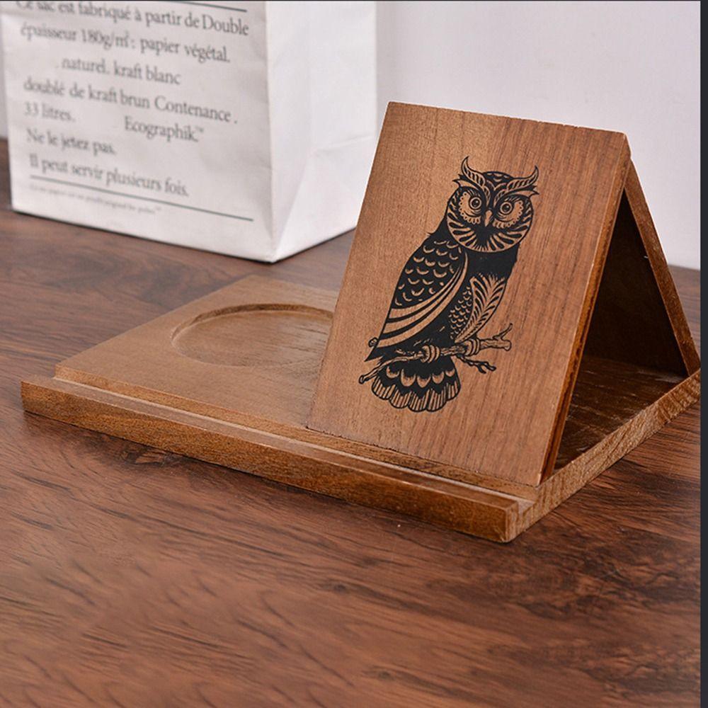 Handmade Triangle Book Stand Owl Multifunctional Recipe Shelf Table Centerpiece