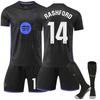 Teens Kids Adults Custome Name Football Kits 25/26 Barça Black Mamba #14 Rashford Sport Training Jersey Set with Socks