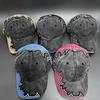 Vintage Washed Flame Embroidered Baseball Cap Unisex Adjustable Snapback Hat Hip Hop Streetwear Retro Distressed Sun Cap
