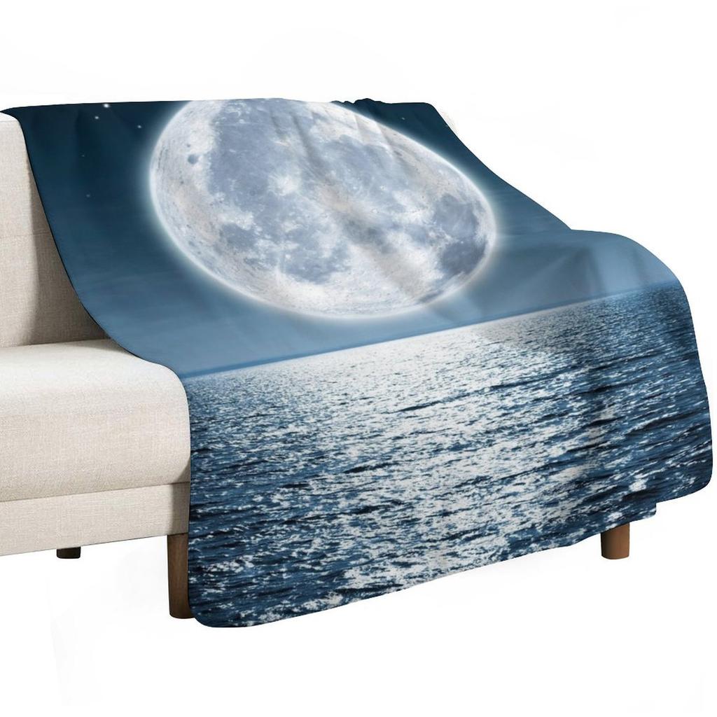 Full Moon Throw Blanket Elegant Warm Throw Blanket for Hotel Home
