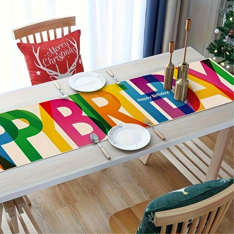 Colorful Birthday Tablecloth for Home, Kitchen, Dining Room, and Holiday Parties