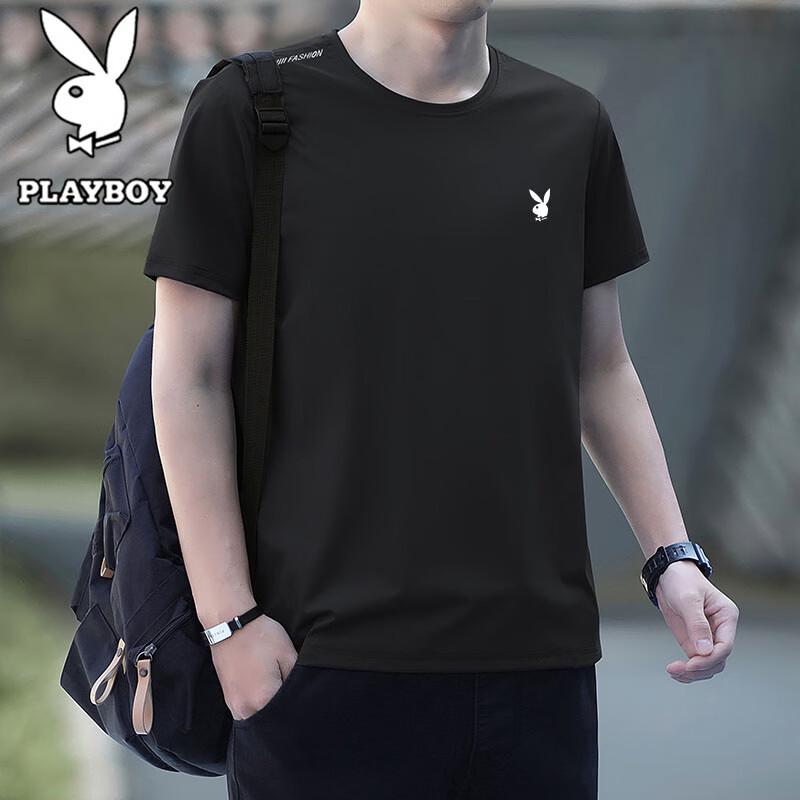 Playboy Men s Ice Silk Breathable Short Sleeve T-Shirt 2XL