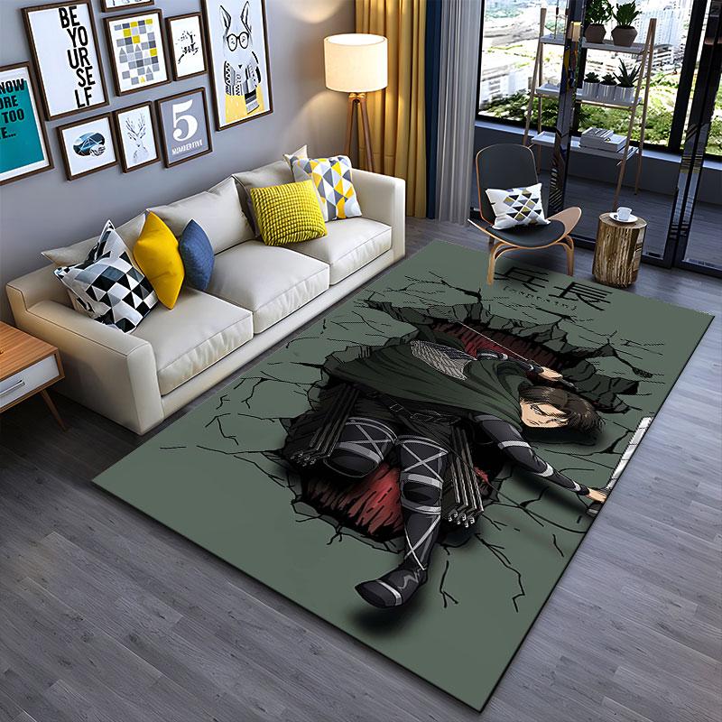 Anime Warrior with Sword Design suitable as a non-slip mat for the living room or bedroom sofa