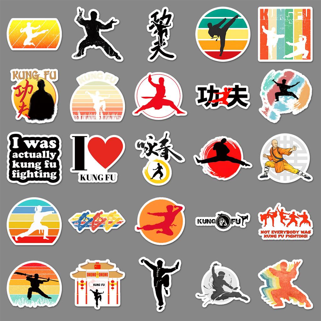 50 Kung Fu Graffiti Stickers Personalized Cool Chinese Style Decorative Mobile Phone Case Suitcase Stickers