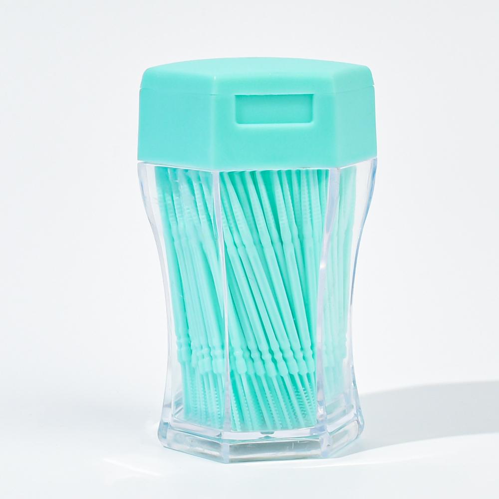 

200Pcs/Set Soft Plastic Double-Head Brushed Toothpick Oral Care 6.2 Cm Interdental Brush Toothbrush For Dentures