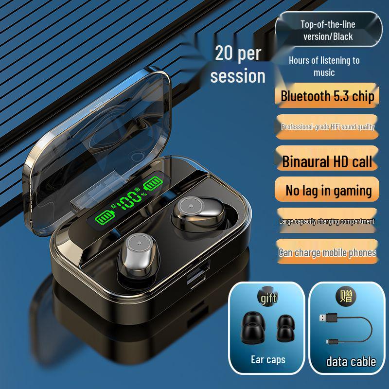 Bluetooth 5.4 Wireless Dual Mini In-Ear Earbuds for Huawei, OPPO, Apple, Vivo - Over-Ear Sports Headphones