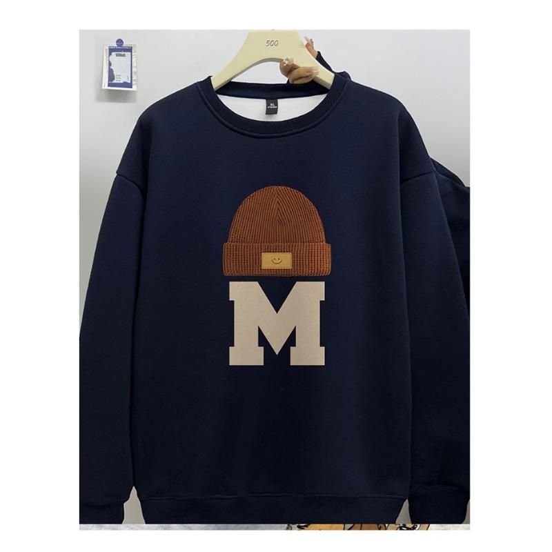 Herbst und Winter Rundhals Plus Größe Lose Damen Paare Tragen Gepolsterte Langarm Pullover