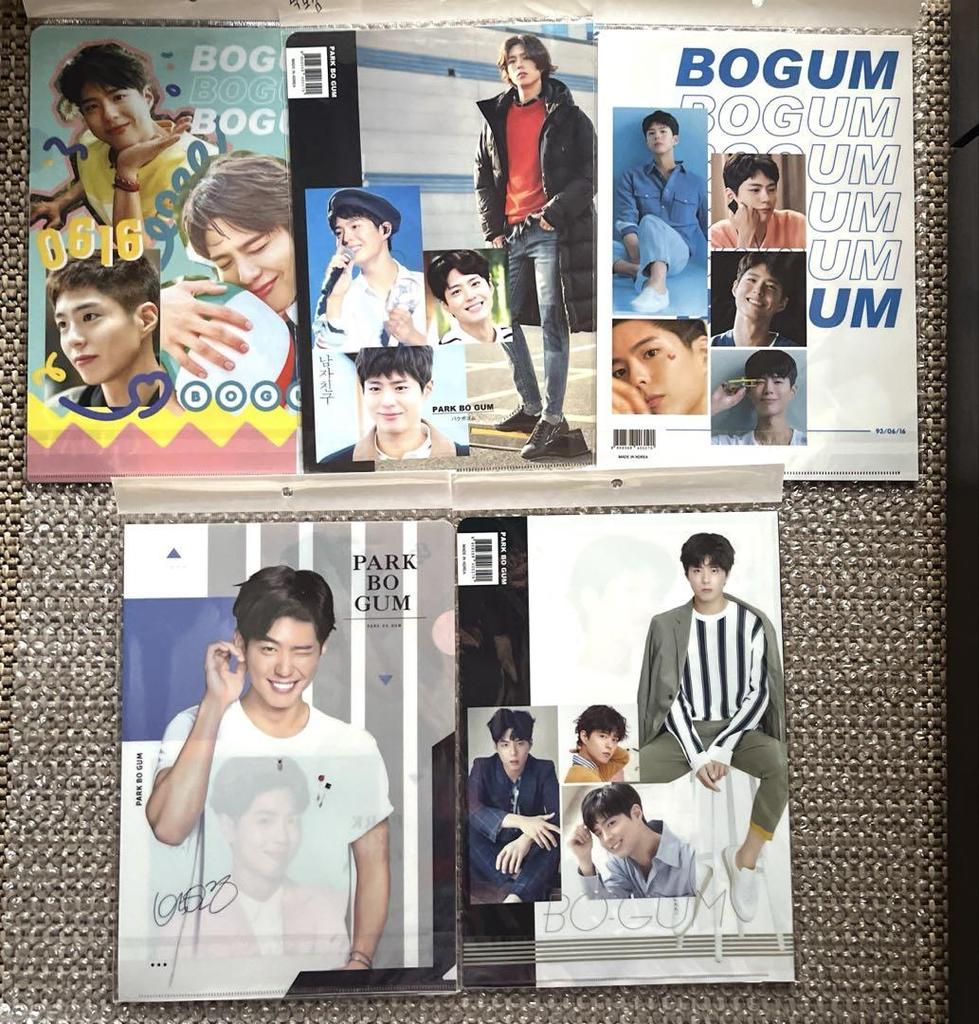 [USED] Park Bo Gum A4 Size Clear File Set of 5 with Bonus