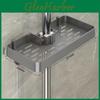 Modern Minimalist Space Aluminum Shower Shelf With Rod For Bathroom Organization