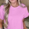 Dames T-shirtjurk met korte mouwen Casual ronde hals Korte jurk met zakken Zomer Mini A-lijn jurk