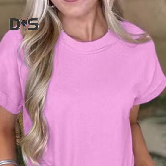 Women's Short Sleeve T-shirt Dress Casual Crew Neck Short Dress with Pockets Summer Mini Shift Dress