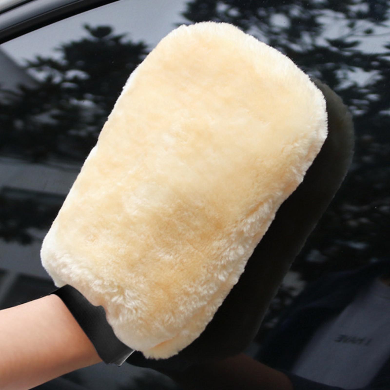 

Car wash gloves, double-sided plush, -shaped imitation wool gloves One Size