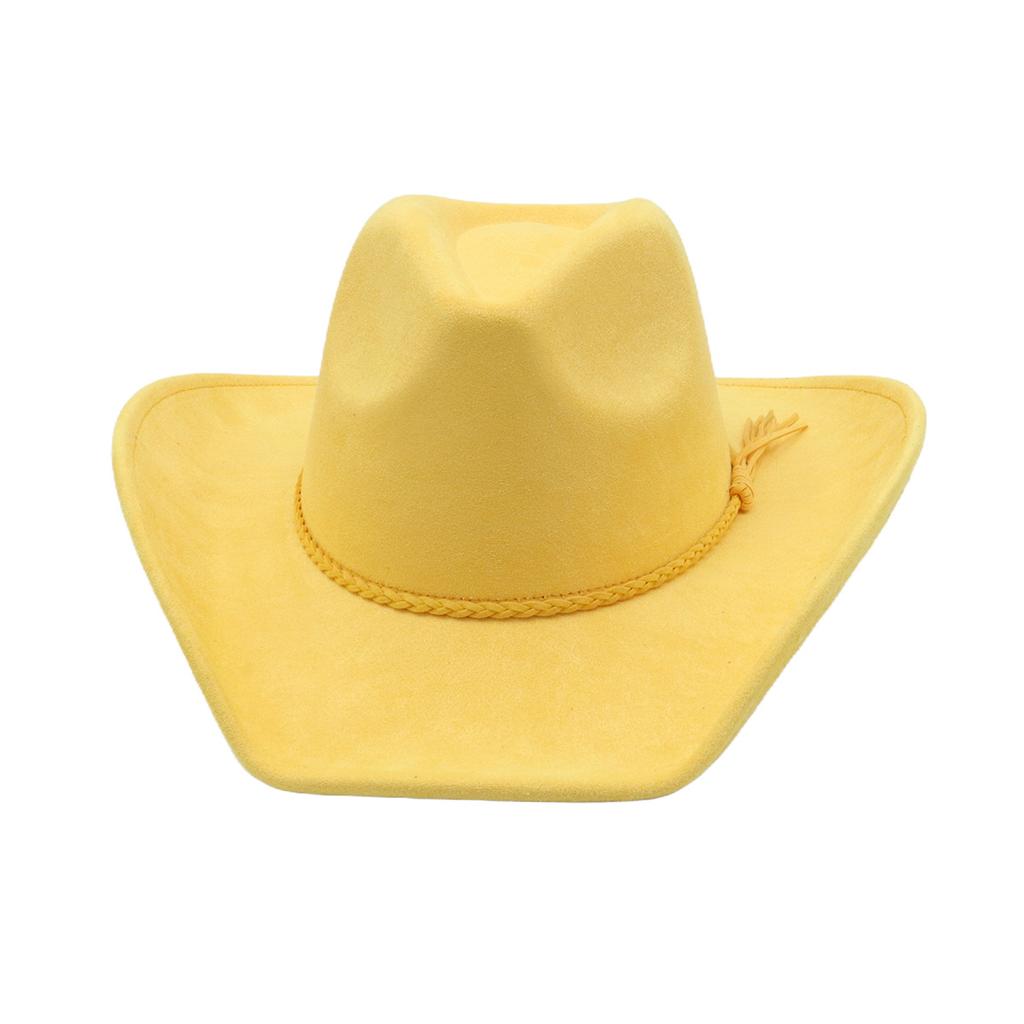 Suede 9.5cm Large Brim Classic Western Cowboy Fedora Hat Men's and Women's Cowboy Hats Fashion New Cowboy Hats