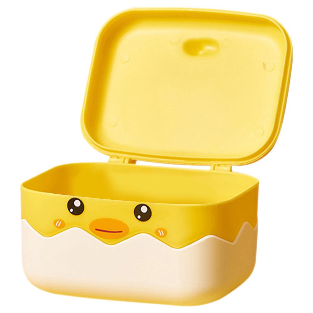 Soap Holder Container Portable Bathroom Dish Shower Little Yellow Duck No Punching Case Decorative Animal