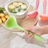 Translucent Silicone Soup Spoons Flexible Scoop Spoons Heat-Resistant Soup Ladle Long Handle Round Spoons Non-Stick Kitchen Tool