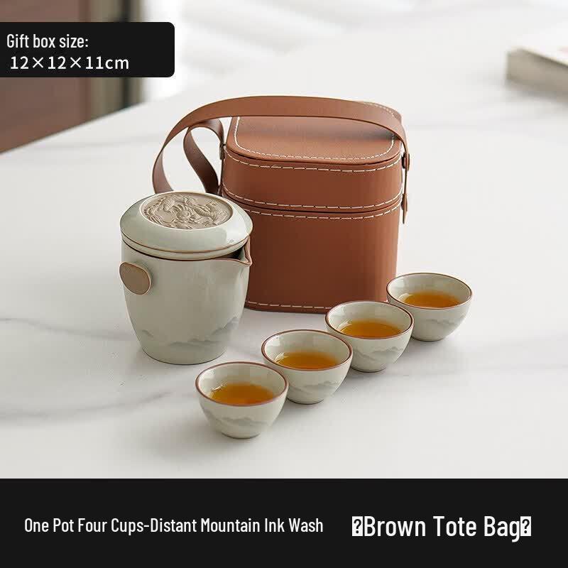 Yuluo Ru Kiln Portable Travel Tea Set