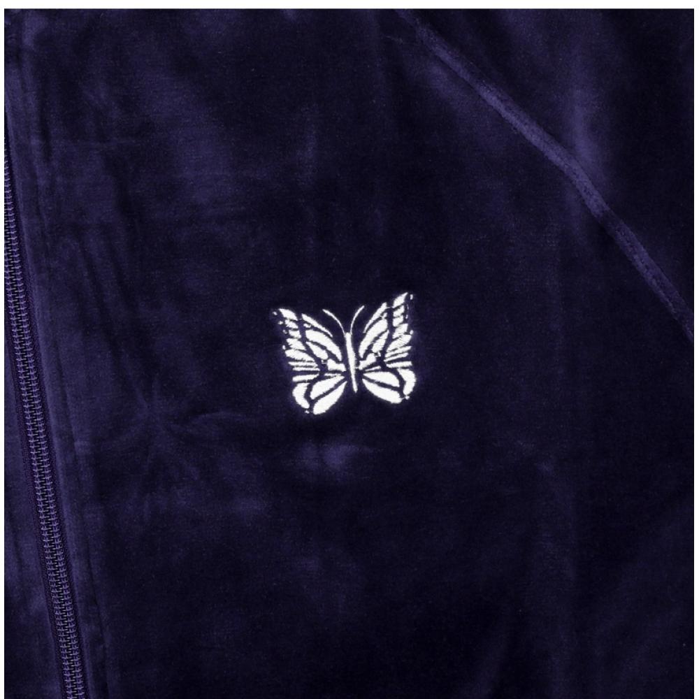 Nåler Menn Velur Ribb Krage Treningsjakke En Marineblå Rw323