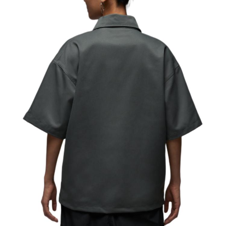 Jordan Letter Single Button Short Sleeve Loose Shirt Women Shirts HQ9200068