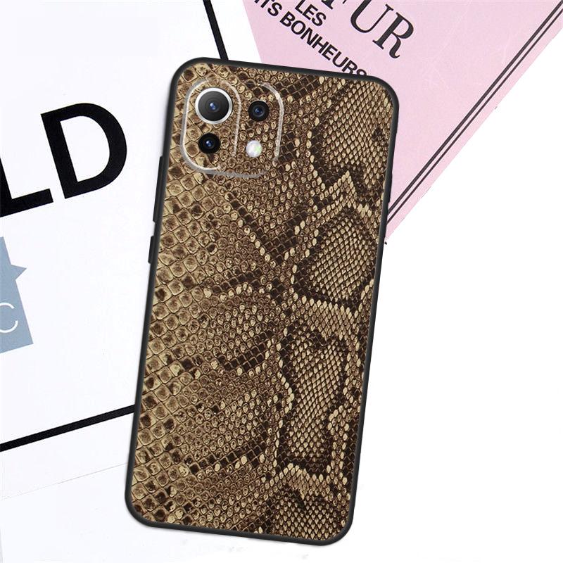 Snake Skin Case For Xiaomi 15 14 17 Ultra 13T 14T 15T Pro POCO F8 Ultra F7 F5 F6 X3 X5 X6 X7 Pro Cover