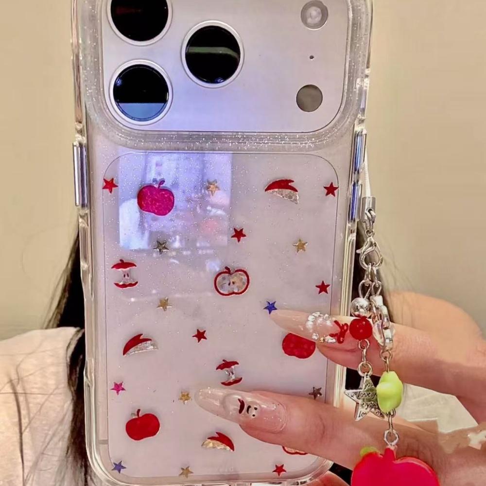 Korean ins gilt star apple suitable for iphone17promax double layer apple 16pro mobile phone case