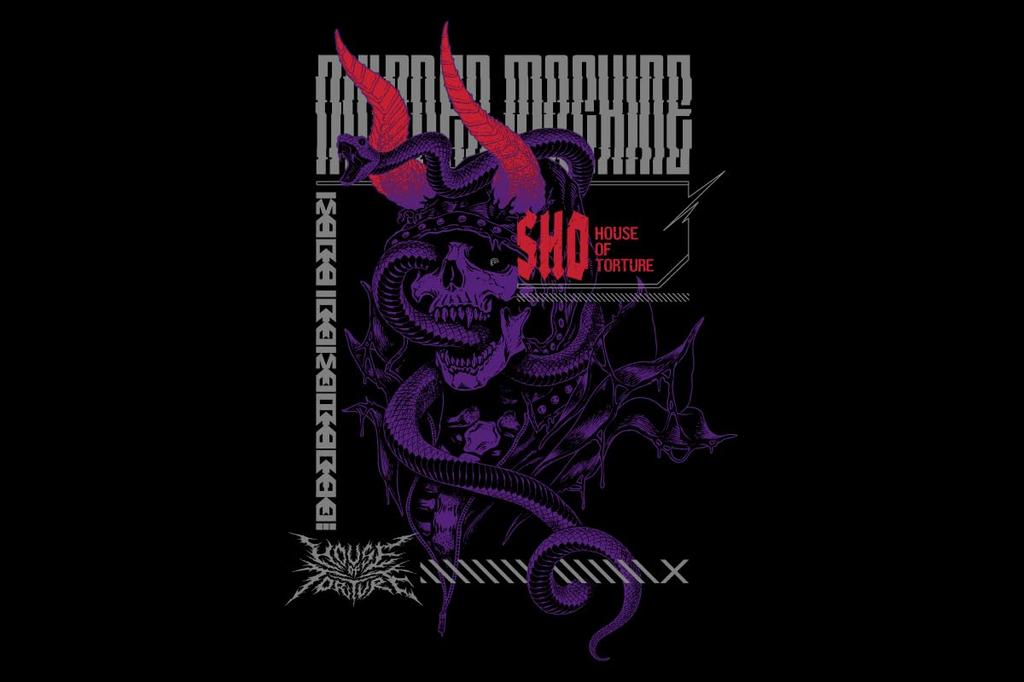 New Japan SHO HORN M 7262105130 Pro-Wrestling "DEVIL SKULL" T-shirt