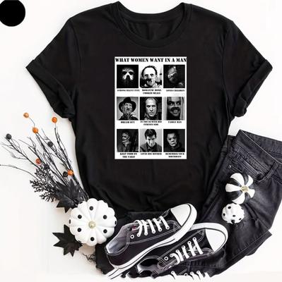 What Women Want In A Man Chart Horror Men Women Unisex Baseball T Shirt Tee Top