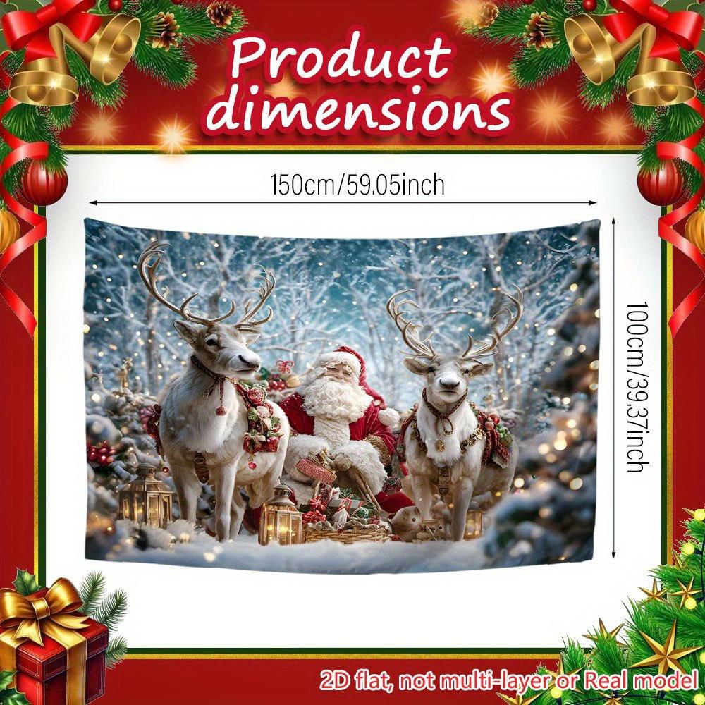 1Pcs Santa Reindeer Christmas Eve Sky Decoration Background Xmas Backdrop Decorations For Photo Studio Photo Booth Party