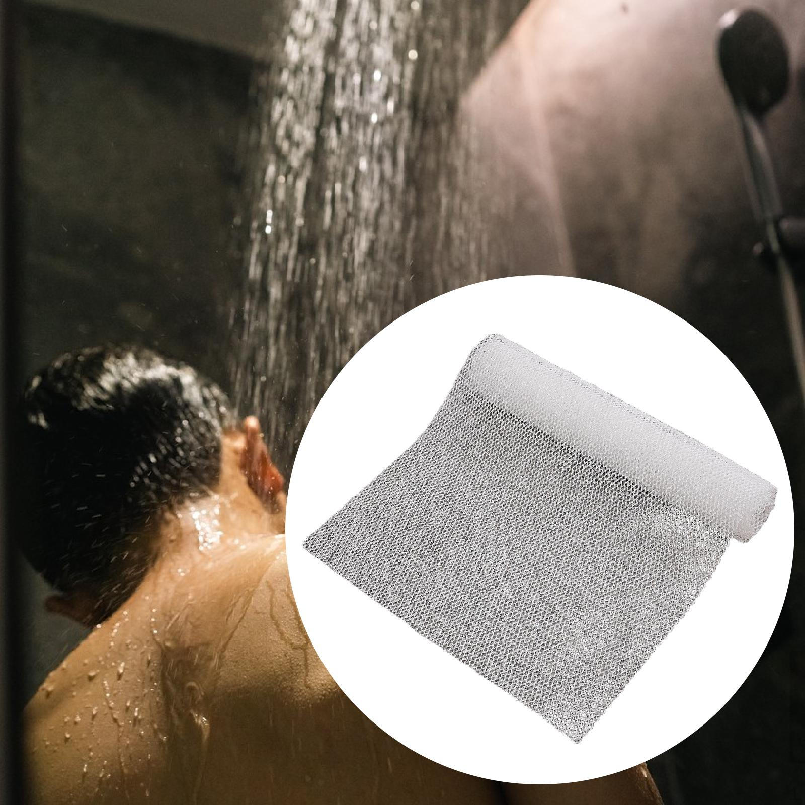 

Nylon Net Bath Washcloth Bathing Shower Cloth Comfortable for Men, Women Scrubbing 31.5x11.81 бежевий