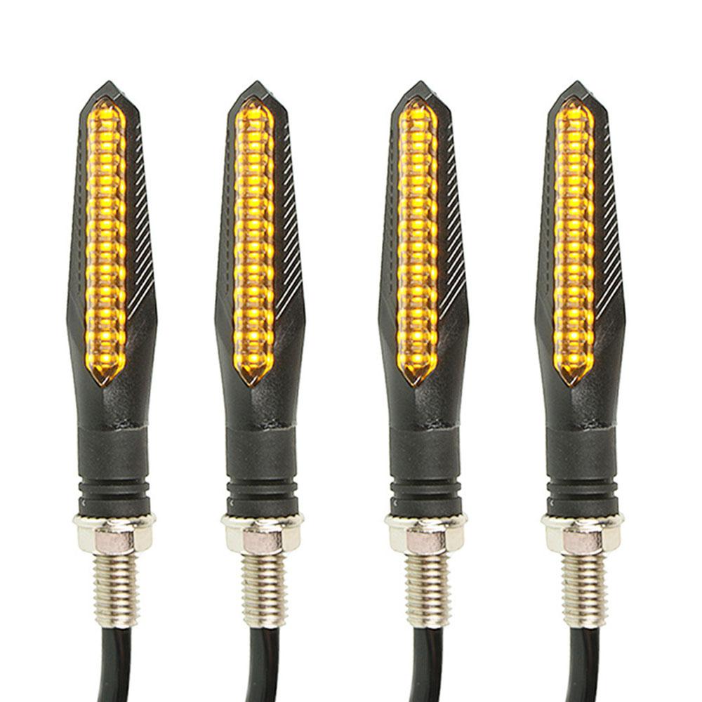 Flowing Turn Lights 12V Motorcycle 24 Leds Scanning Directonal Signal Lamp For Honda Chopper Kawasaki Yamaha Ducati Buell