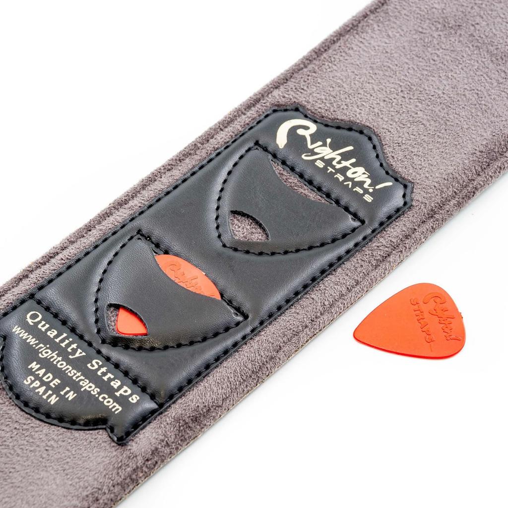 Straps 7cm Sugar Black RightOn! Guitar/Bass Strap, Wide, 95-150cm Long,