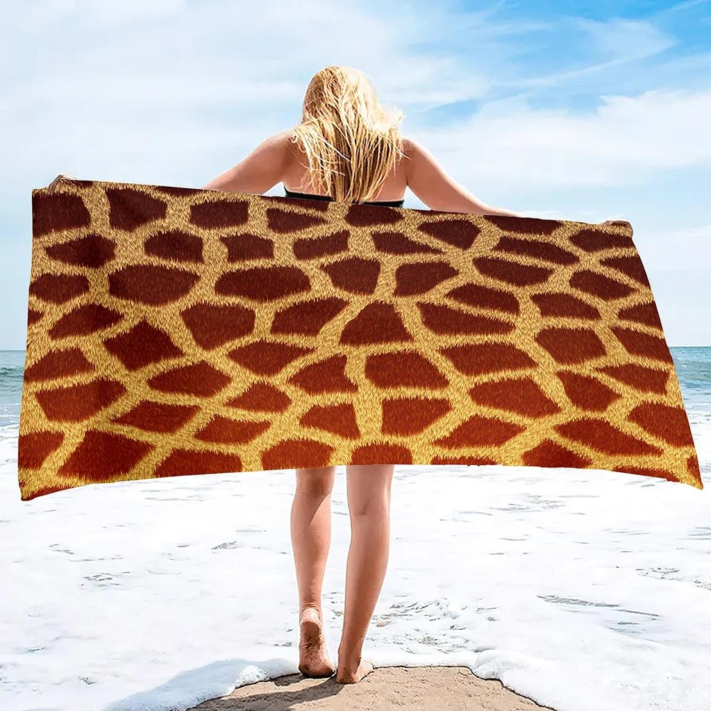 Soft Towel Abstract Animal Tiger Print, Bathroom Beach Towel,Quick Dry Towel Sand Proof Beach Towel Microfiber Beach Towels