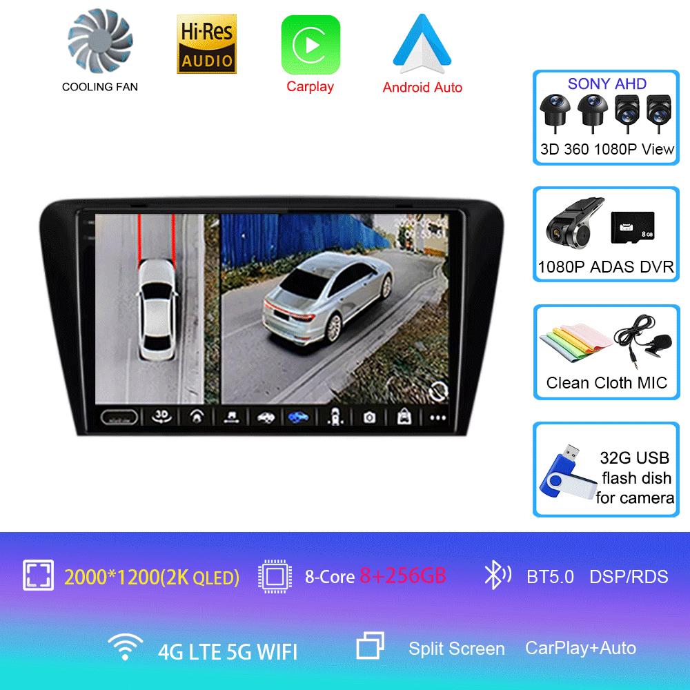 For Volkswagen SKODA Octavia 3 A7 2013-2018 Car Radio Android 14 Carplay Navigation GPS Multimedia Video Player Head Unit 2Din