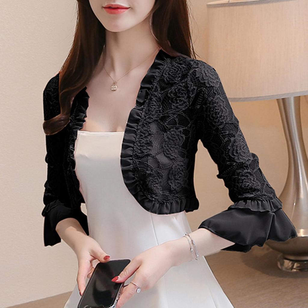 Women's Round Collar Shawl with Plain Floral Lace as Gifts for Girls