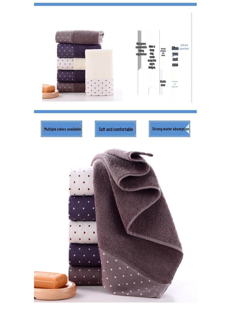 New Jacquard Polka Dot Thick Cotton Towel Gift