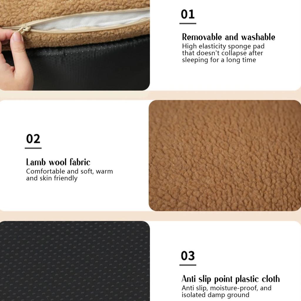 Berber Fleece Dog Bed Fully Detachable Washable Pet Cat Dog Sofa Beds Thickened Soft PP Cotton Filling Pet Dogs Accessories
