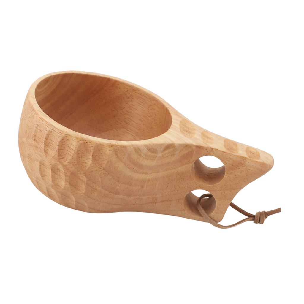 350ML Wooden Cup with Handle Portable Multifunctional Wood Mug Drinking Cup for Coffee Tea Milk Beverages
