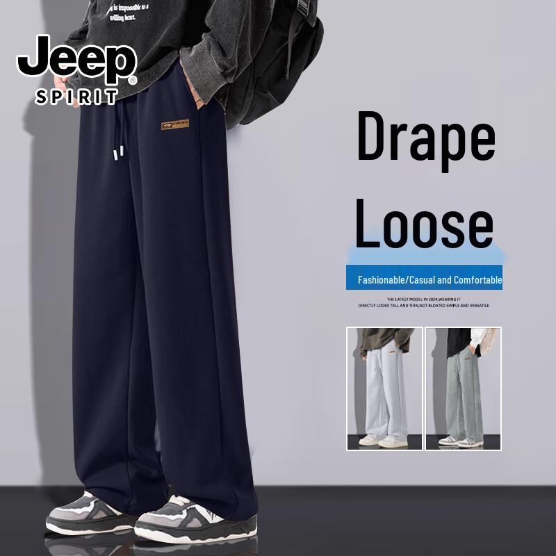 JEEP SPIRIT Men's High-Street Straight-Leg Casual Trousers
