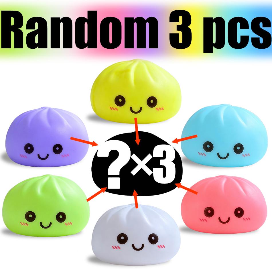 2027 Simulation Dumpling Squishy Night Light Soft Lightup Bubble Spitting Bun Birthday Gift Colorful Dumping Toy Squishy Gifts