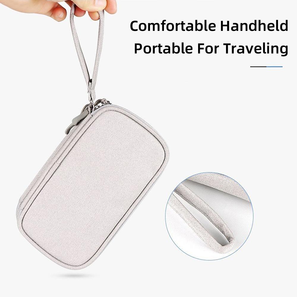 Datenkabel Aufbewahrungstasche Wasserdichte Reise-Organizer-Tasche Tragbare Tragetasche Doppellagige Aufbewahrungstasche für Kabel, Schnur, USB-Ladegerät