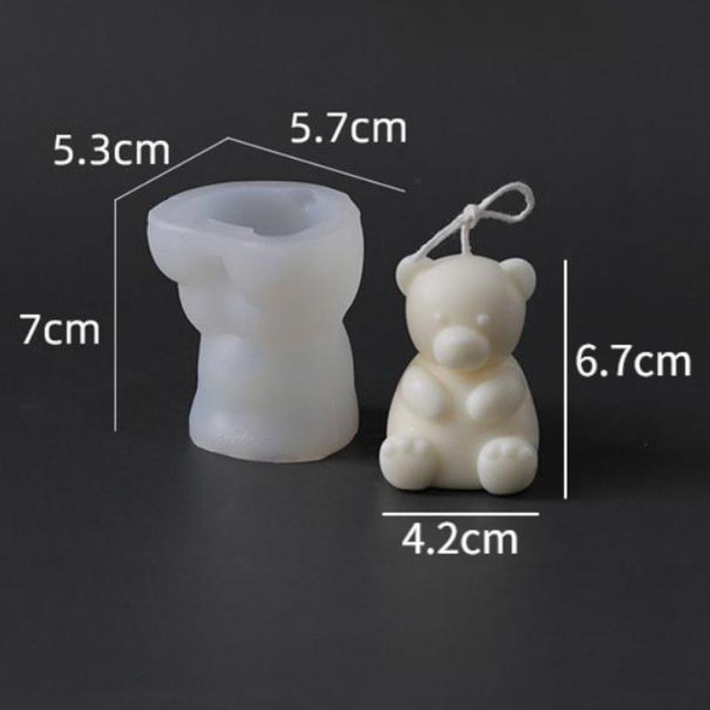 3d Cute Cartoon Bear Silicone Candle Mold Resin Gypsum Ice Cube Baking Mold Bedroom Decor Birthday Party Gifts Wedding Souvenirs
