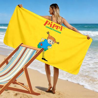 Pippi Book Print Beach Towel, Large Soft Quick Dry Towel for Beach Camping Swimming