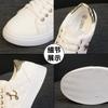 Fashion temperament versatile student sports and leisure shoes round head flat bottom lace-up white shoes board shoes