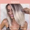 Women Wig Side Straight Long Part Natural Heat Resistant Ladies Shoulder Length Gradient Color Synthetic Hair