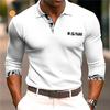 Trendy Long-sleeve Polo with Decorative Prints, Casual Wear.