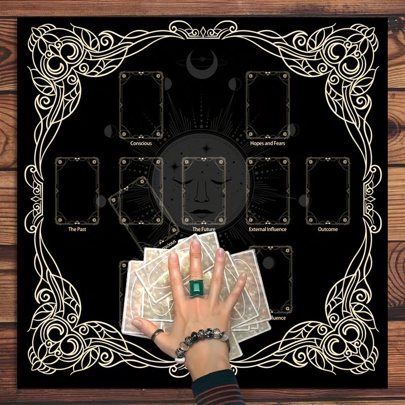 Tarot Card Cloth Tarot Reading Cloth Moonlight Flower Altar Card Mat Witchcraft Astrology Tablecloth Pad Divination Supplies