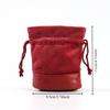 Drawstring Bag PU Round Bottom Design Dice Storage Bag for Table Board Game Accessories